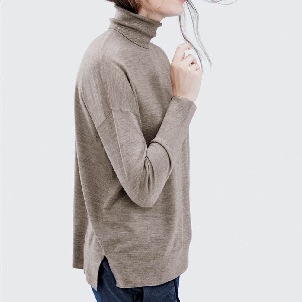 Jcrew merino wool turtleneck sweater with side slit